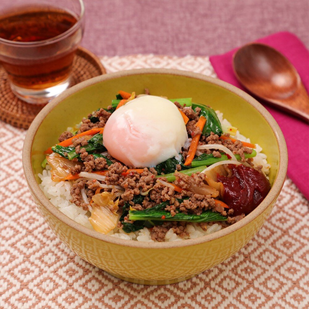 野菜たっぷり♪ワンパンそぼろビビンバ