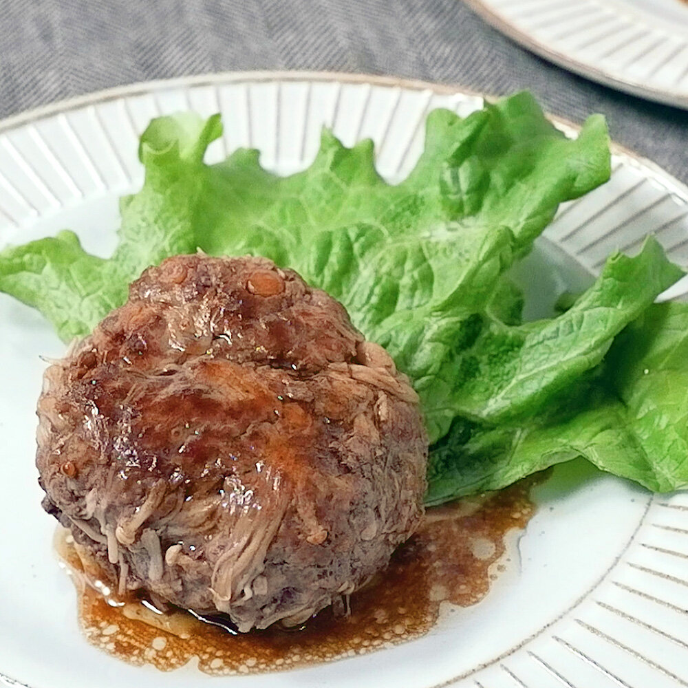 ポン酢でさっぱり えのき入りハンバーグ