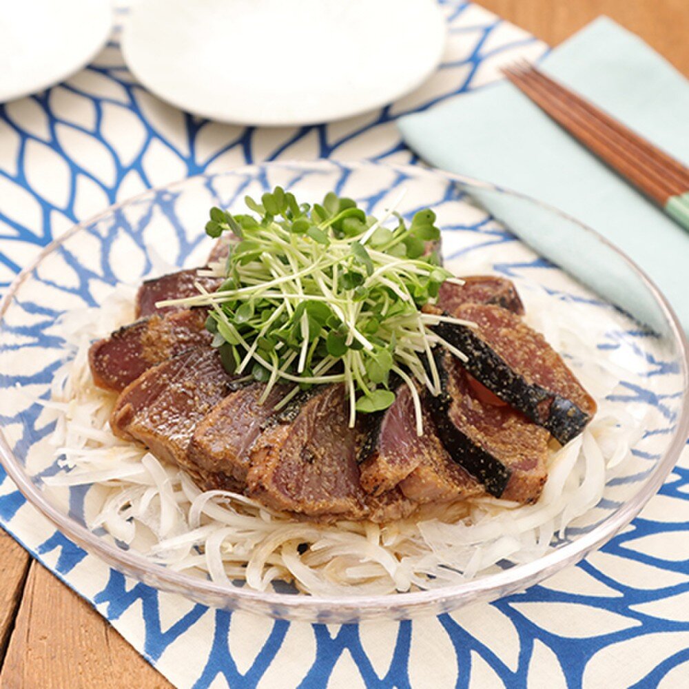 かつおのたたきで☆スタミナごま酢和え